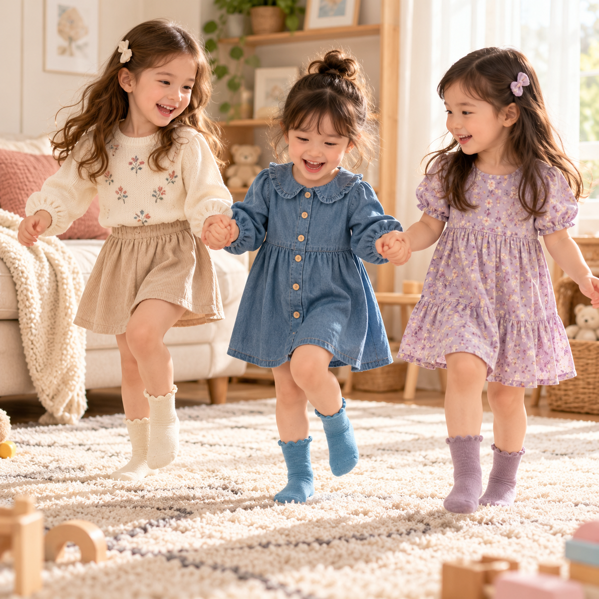Girls' Ruffle Thermal Socks – 3 Pack