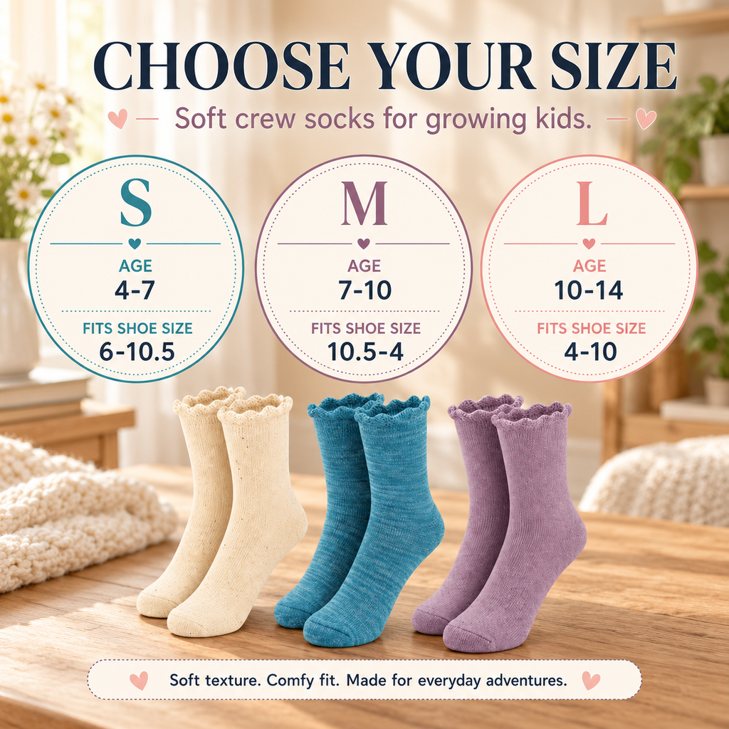 Girls' Ruffle Thermal Socks – 3 Pack
