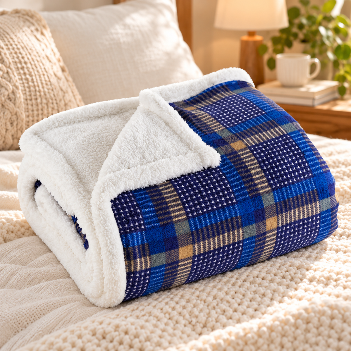 Cozy Plaid Fleece Blanket